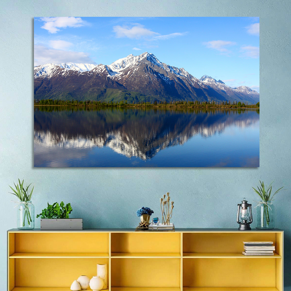 Pioneer Peak Reflected in Jim Lake Wall Art