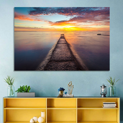 Stone Pier to Glowing Horizon Wall Art