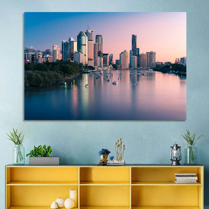 Brisbane River Skyline at Dusk Wall Art