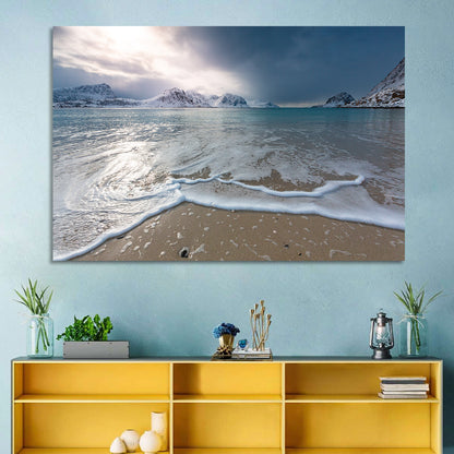 Haukland Beach Winter Light Wall Art