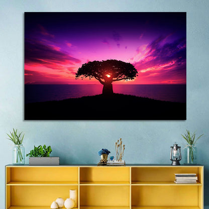 Baobab Sunset Silhouette Wall Art