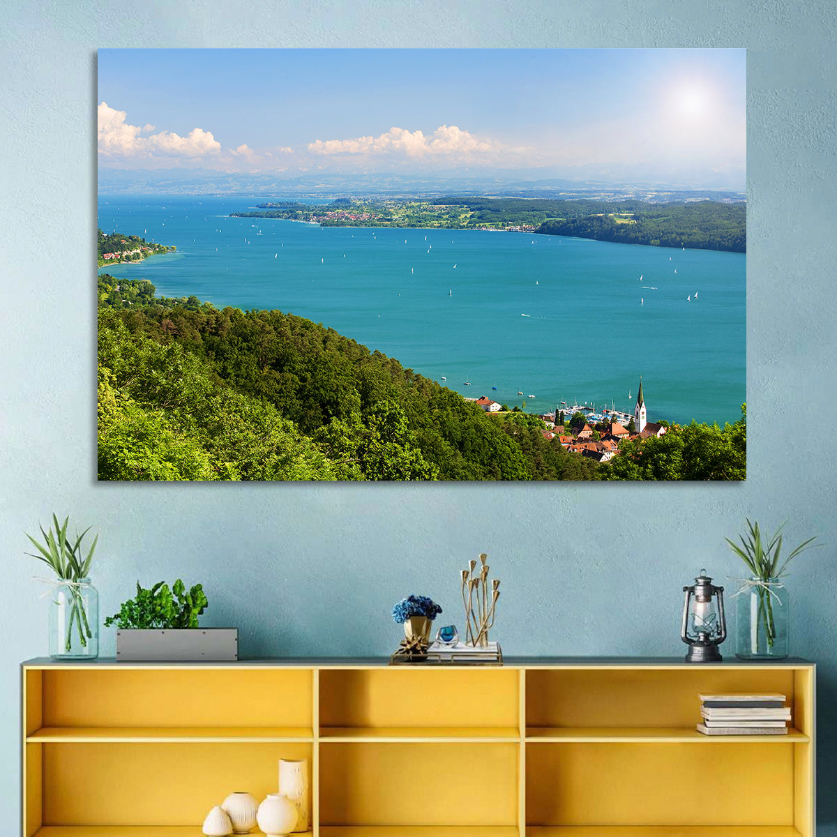 Immenstaad View of Lake Constance Wall Art in a room, landscape