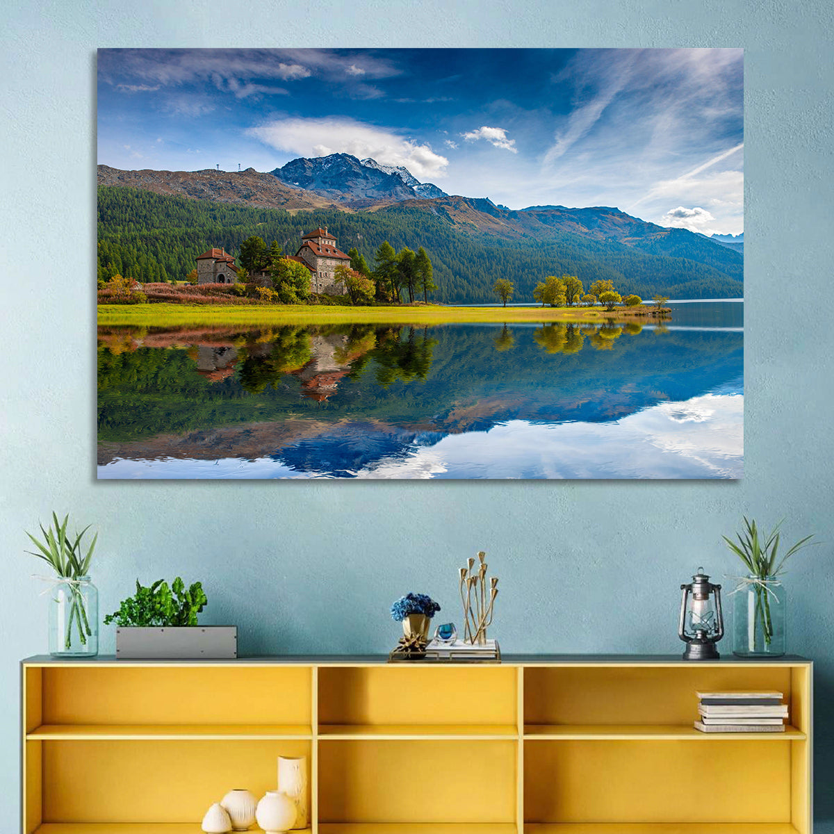 Lake Silvaplana with Crap Da Sass Wall Art