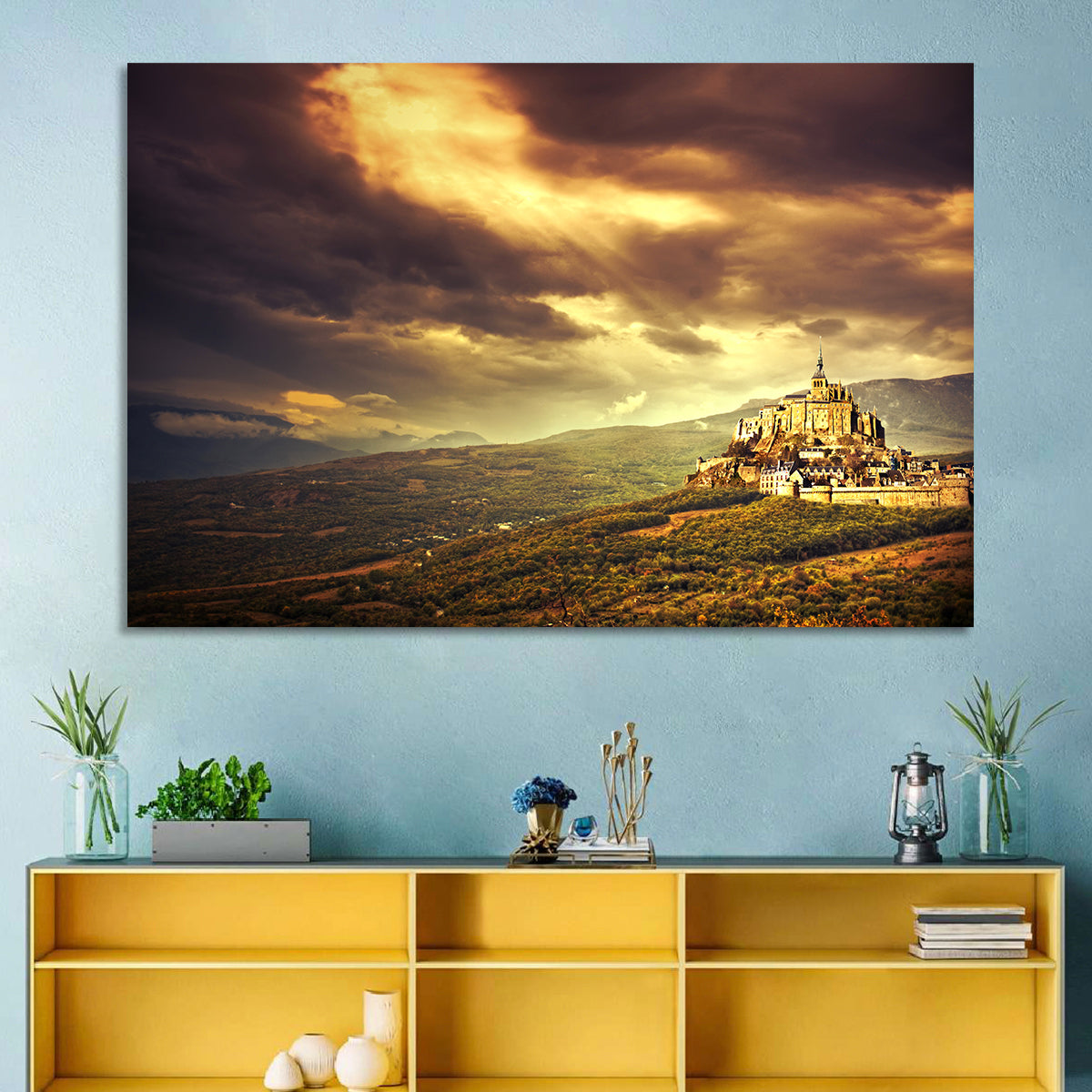 Mont-saint-michel Castle at Dusk Wall Art