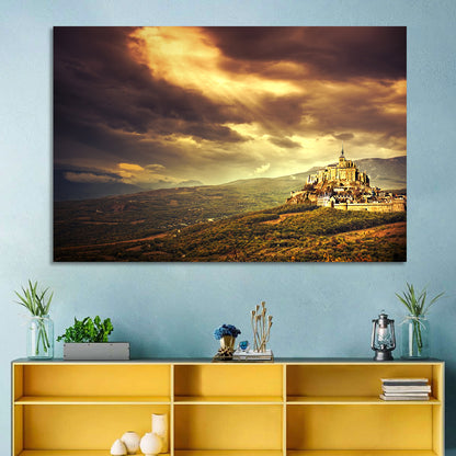 Mont-saint-michel Castle at Dusk Wall Art