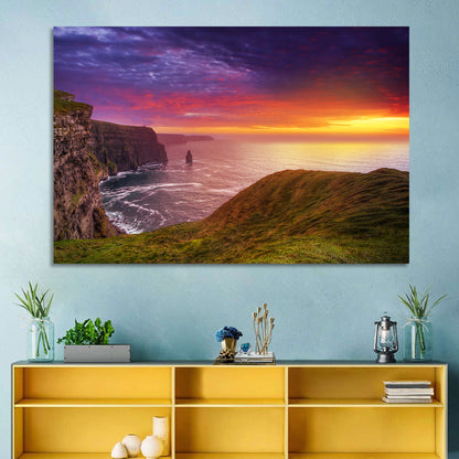 Cliffs of Moher Sea Stack at Sunset Wall Art