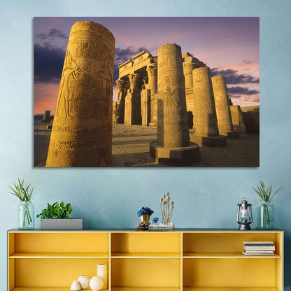 Kom Ombo Temple Pillars at Sunset Wall Art