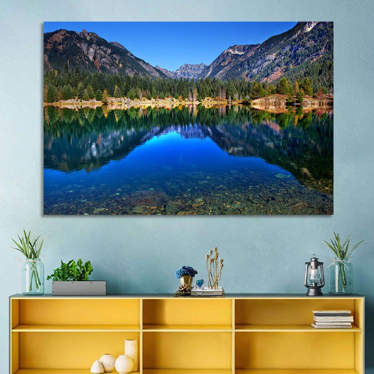 Gold Lake Reflection Wall Art