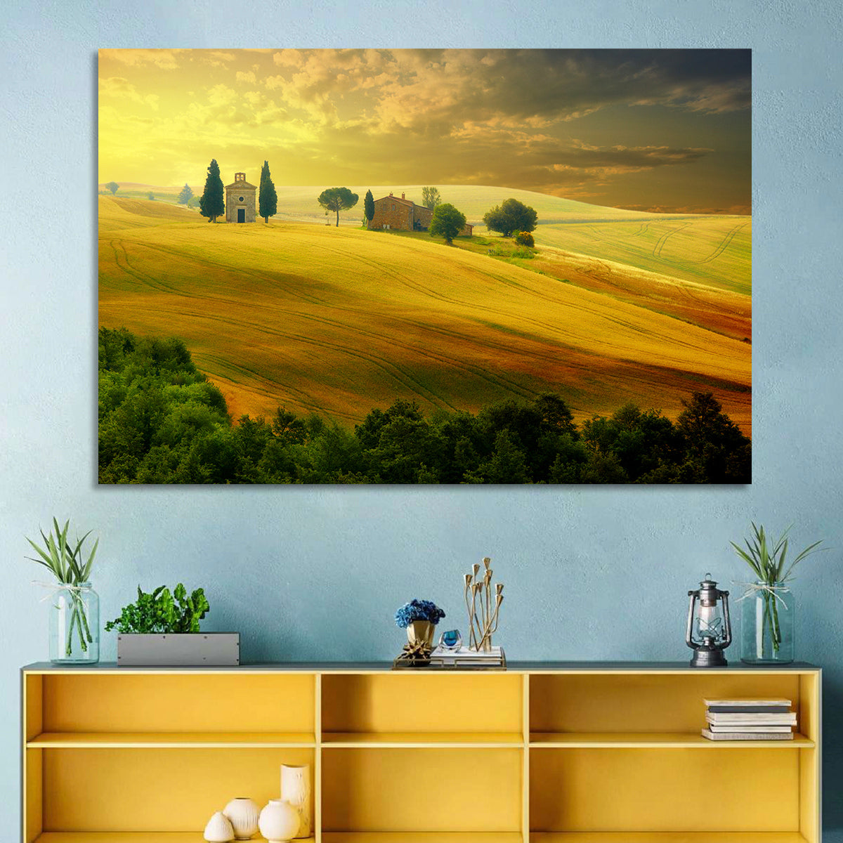 Tuscany Golden Hour Landscape Wall Art