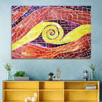 Red and Yellow Spiral Mosaic Wall Art