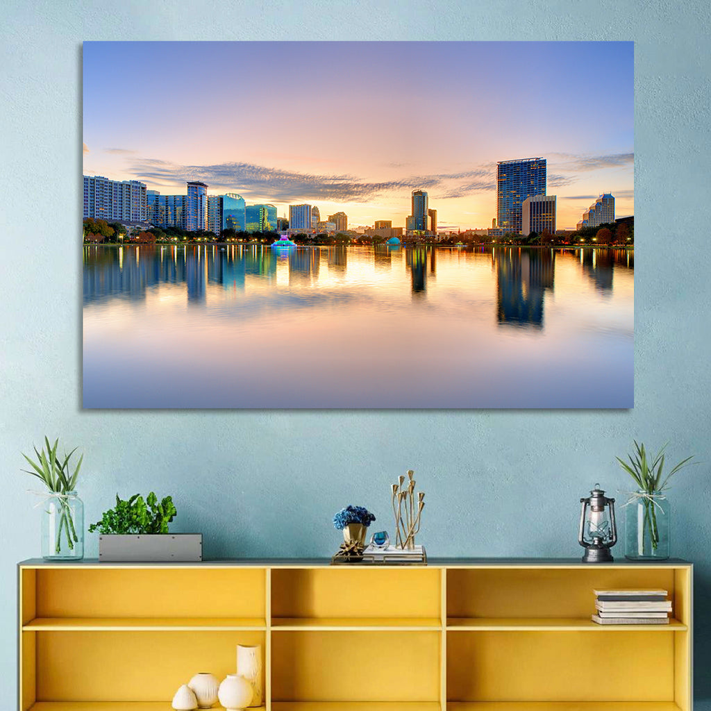 Orlando Skyline at Dusk Wall Art