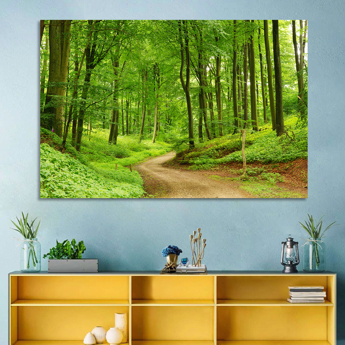 Sunlit Forest Path Wall Art