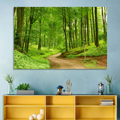 Sunlit Forest Path Wall Art