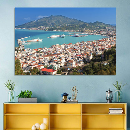 Zakynthos Harbor View Wall Art