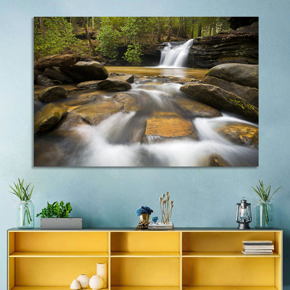 South Carolina Forest Waterfall Wall Art