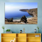 Titicaca Cliffs and Turquoise Water Wall Art