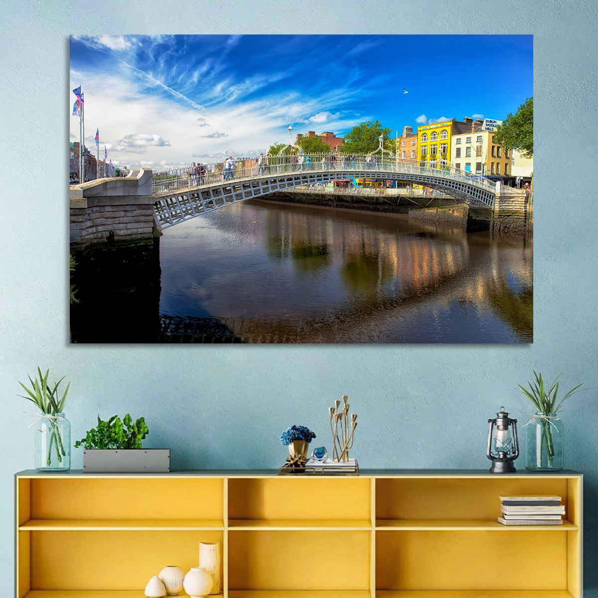 Ha'penny Bridge, Dublin Wall Art in a room, landscape