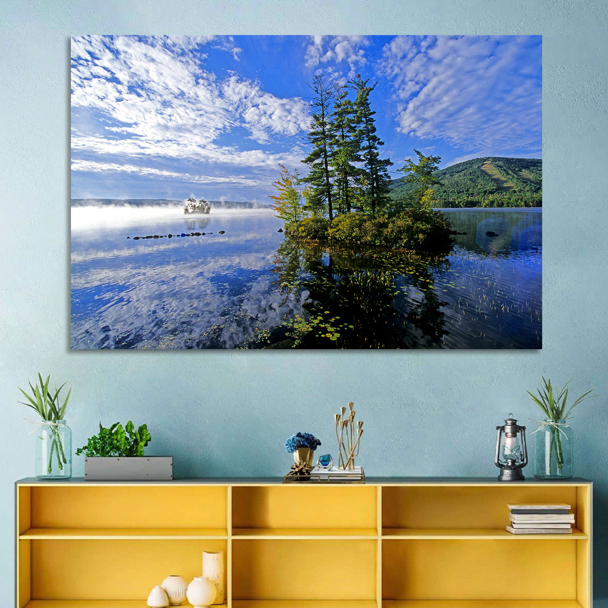 Misty Maine Lake Wall Art