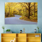 Winding Road Through Autumn Foliage Wall Art