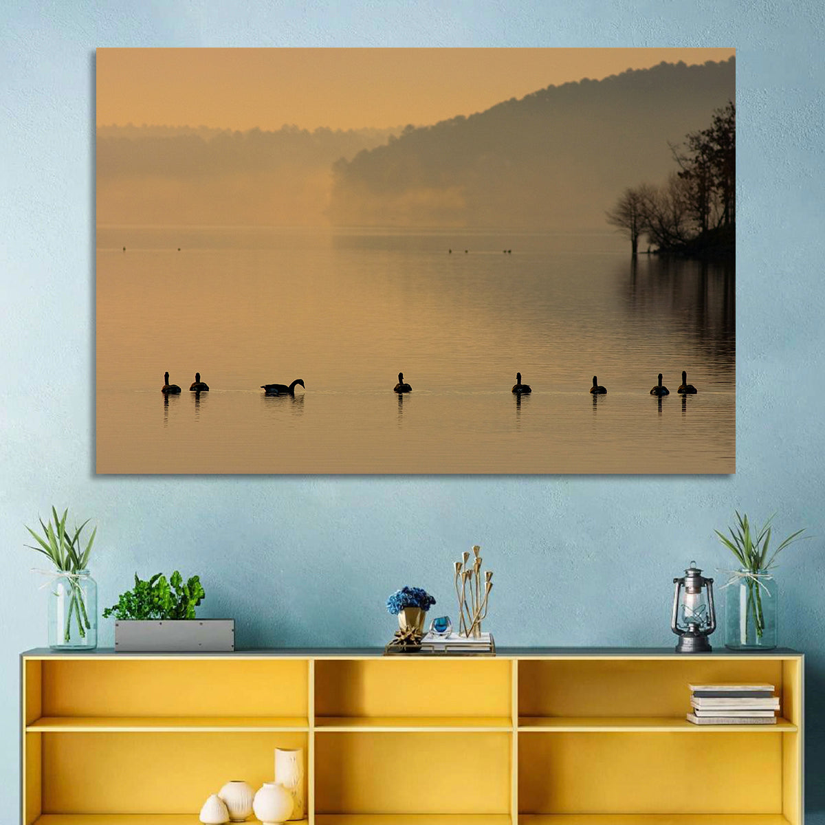 Lake Degray Geese Silhouette Wall Art