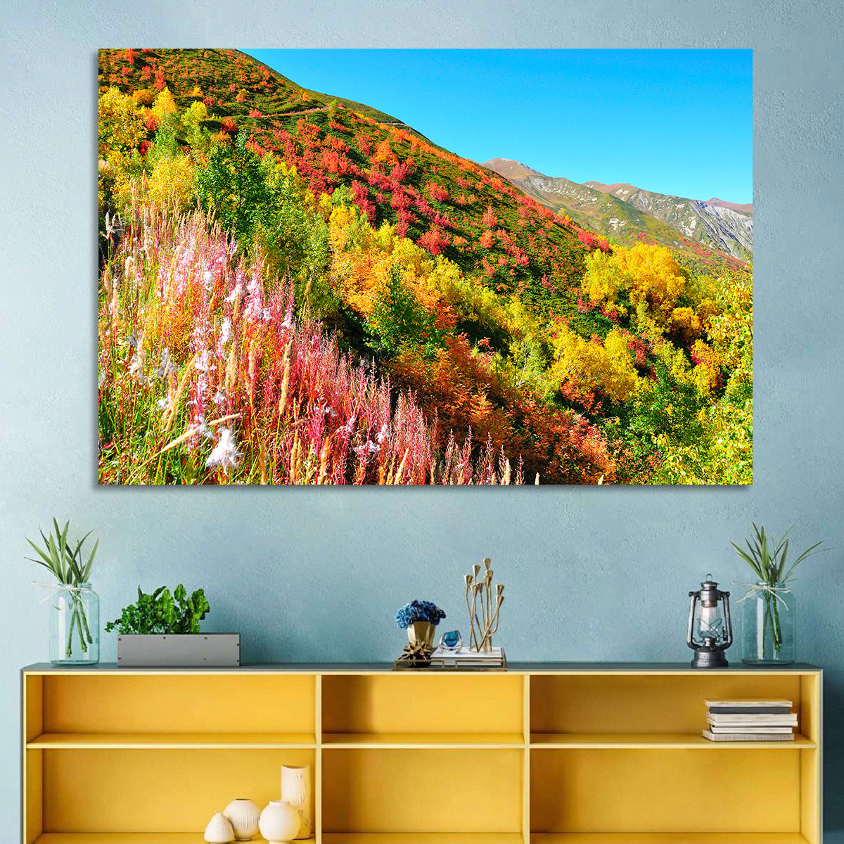 Svaneti Autumn Mountain Landscape Wall Art