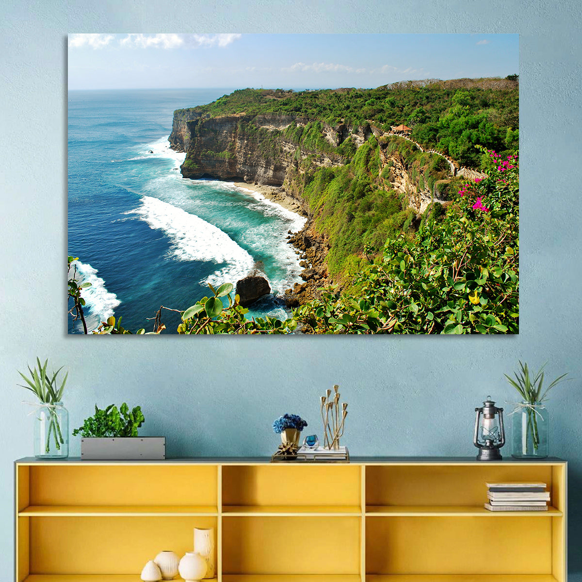Uluwatu Cliffs, Bali Wall Art in a room, landscape