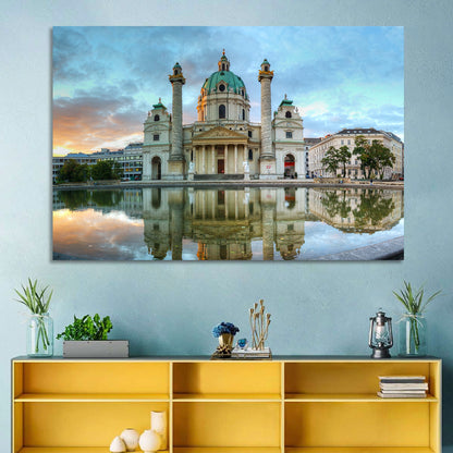 Karlskirche at Golden Hour Wall Art
