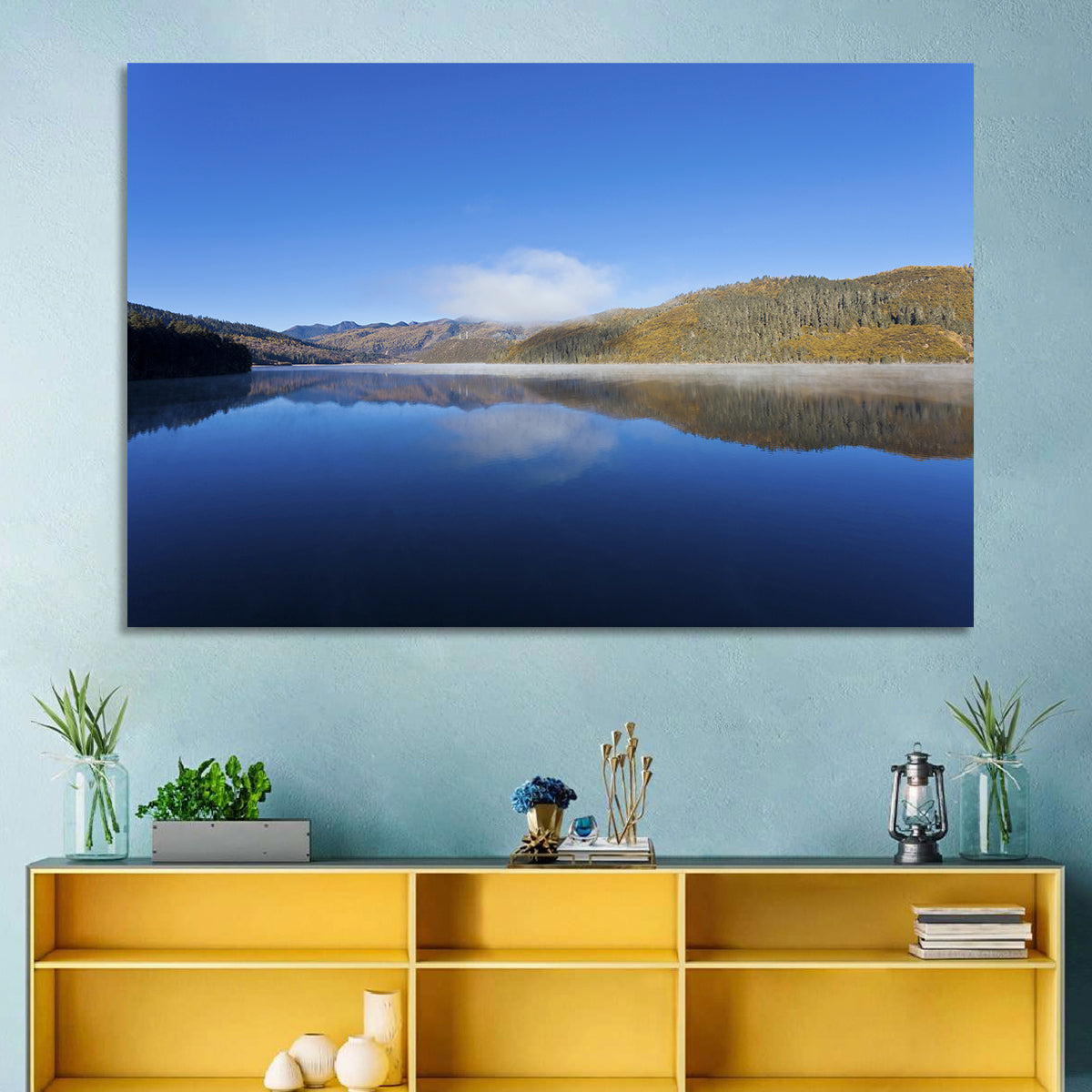 Shudu Lake Wall Art in a room, landscape