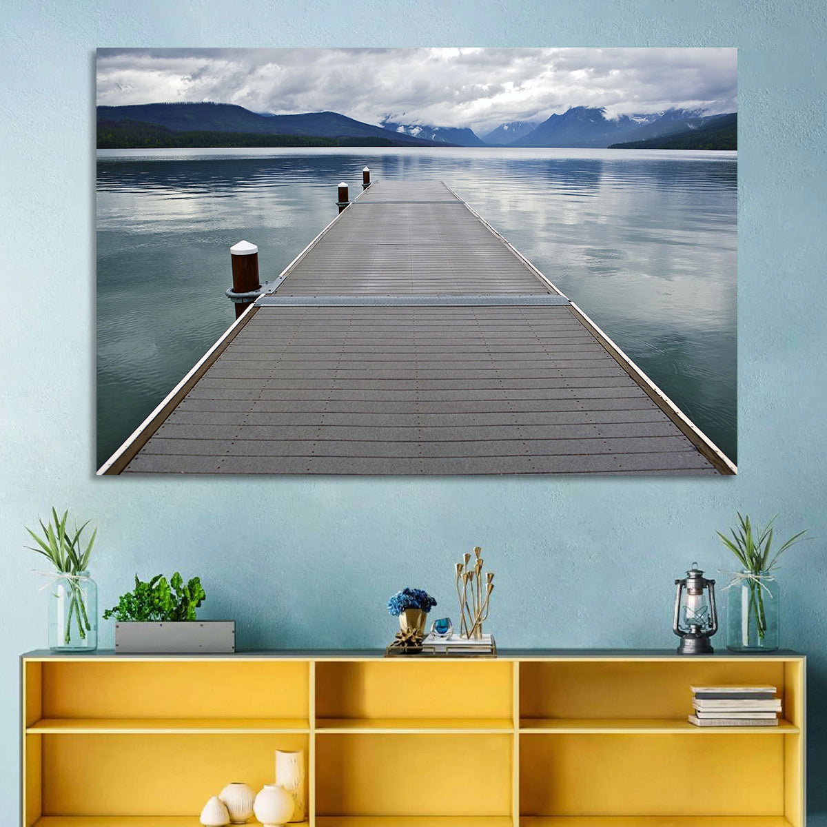 Lake Mcdonald Wooden Dock Wall Art