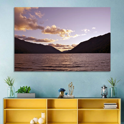 Purple Sunset Over Lake Crescent Wall Art