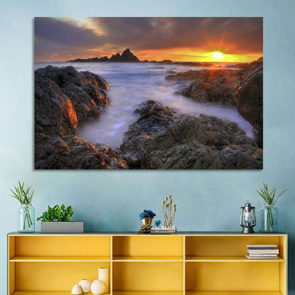 Tramore Rocky Coast Sunset Wall Art