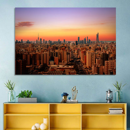 Kuwait City Skyline at Dusk Wall Art