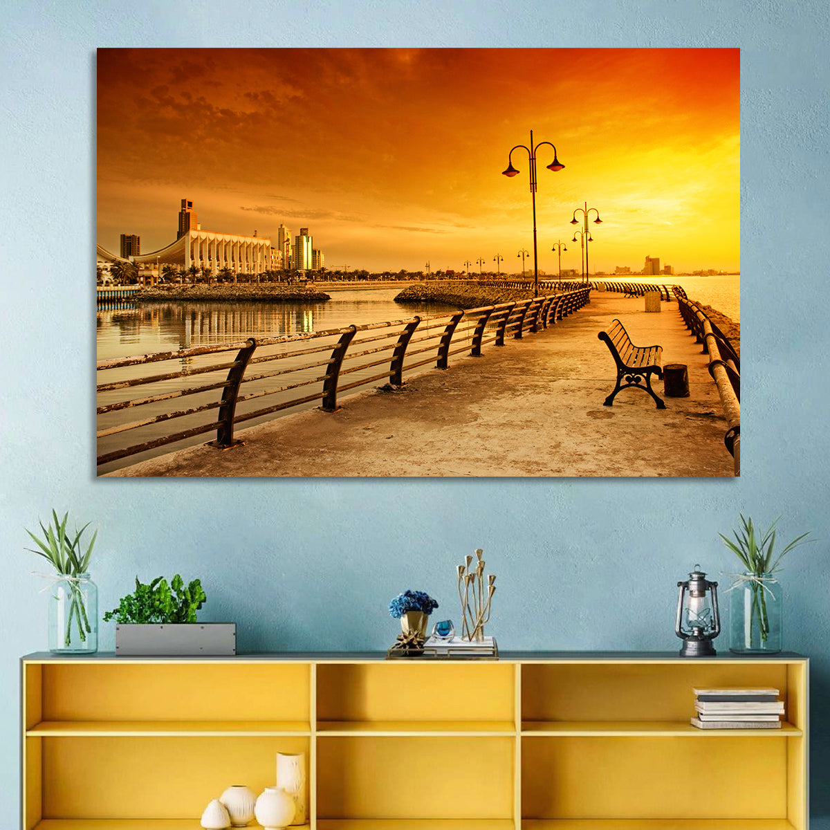 National Assembly at Golden Hour Wall Art in a room, landscape