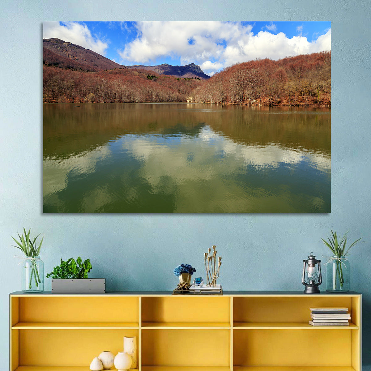 Lake Santa Fe Montseny Wall Art in a room, landscape