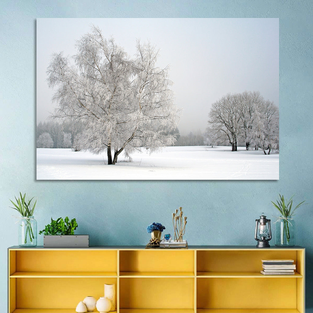 Frosted Birch Grove Wall Art