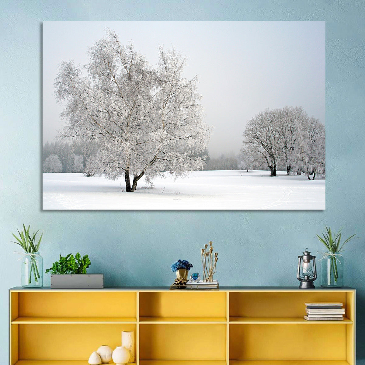 Frosted Birch Grove Wall Art