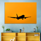 Golden Hour Airliner Silhouette Wall Art