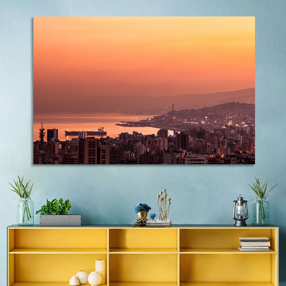 Beirut Sunset Skyline Wall Art