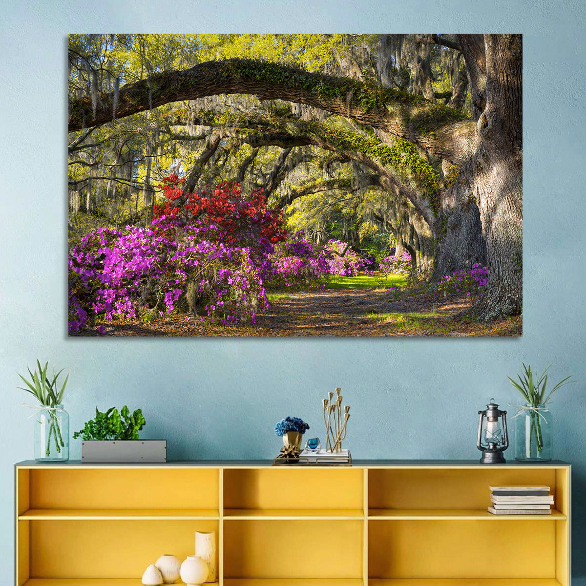 Azalea Garden Path Wall Art in a room, landscape