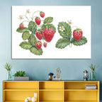 Fresh Strawberry Botanical Illustration Wall Art