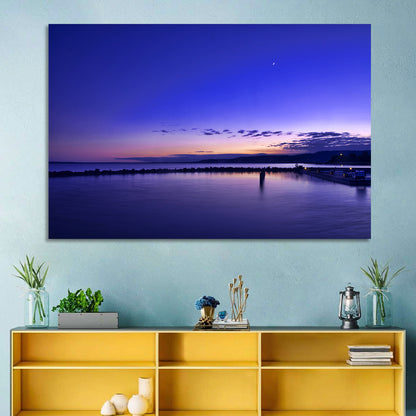 Lake Balaton Twilight Pier Wall Art