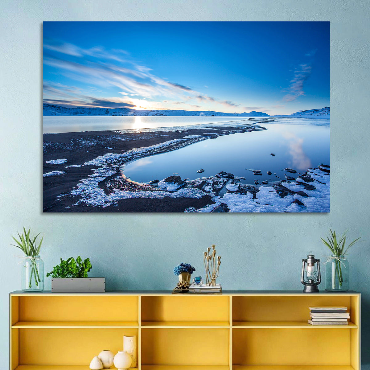 Lake Kleifarvatn Icy Shoreline Wall Art