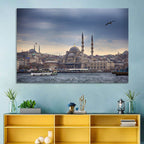 Istanbul Skyline with New Mosque Wall Art