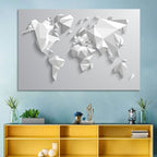 Faceted Triangular World Map Wall Art
