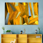 Golden Blocks Abstract Wall Art