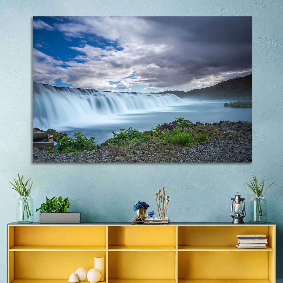 Faxi Waterfall, Iceland Wall Art in a room, landscape