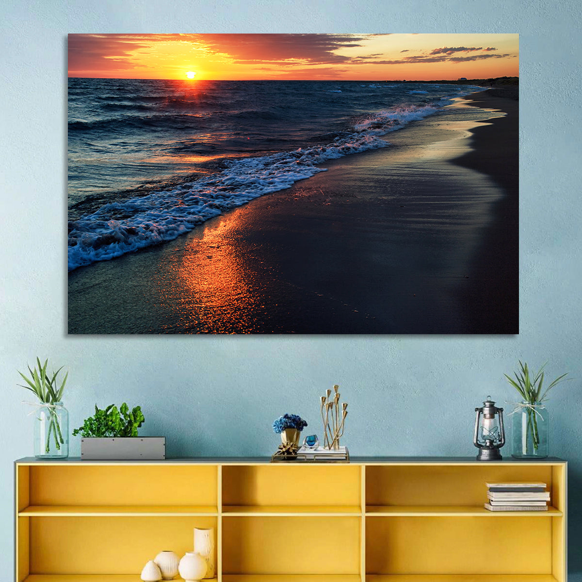 Lake Balkhash Golden Dusk Wall Art