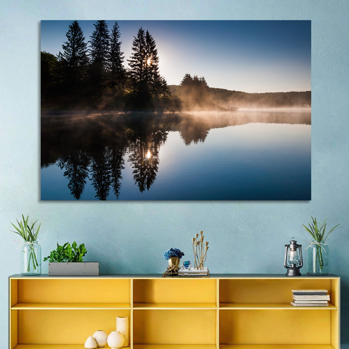 Spruce Knob Lake Morning Mist Wall Art