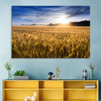 Golden Hour Wheat Field Wall Art
