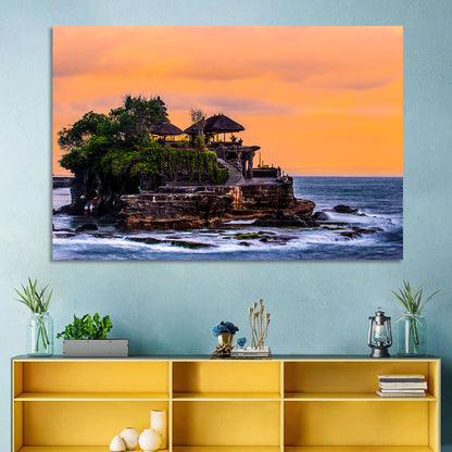 Tanah Lot Temple at Sunset Wall Art
